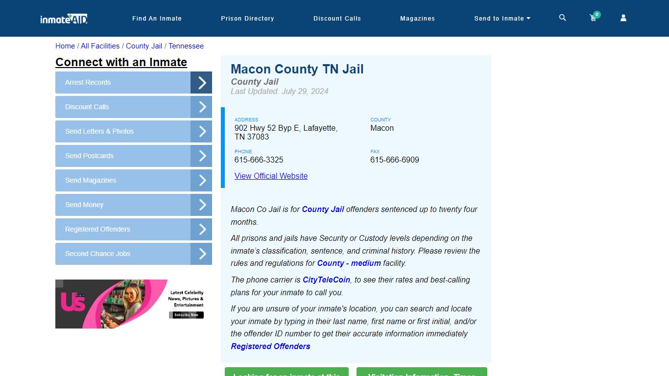 Macon County TN Jail - Inmate Locator