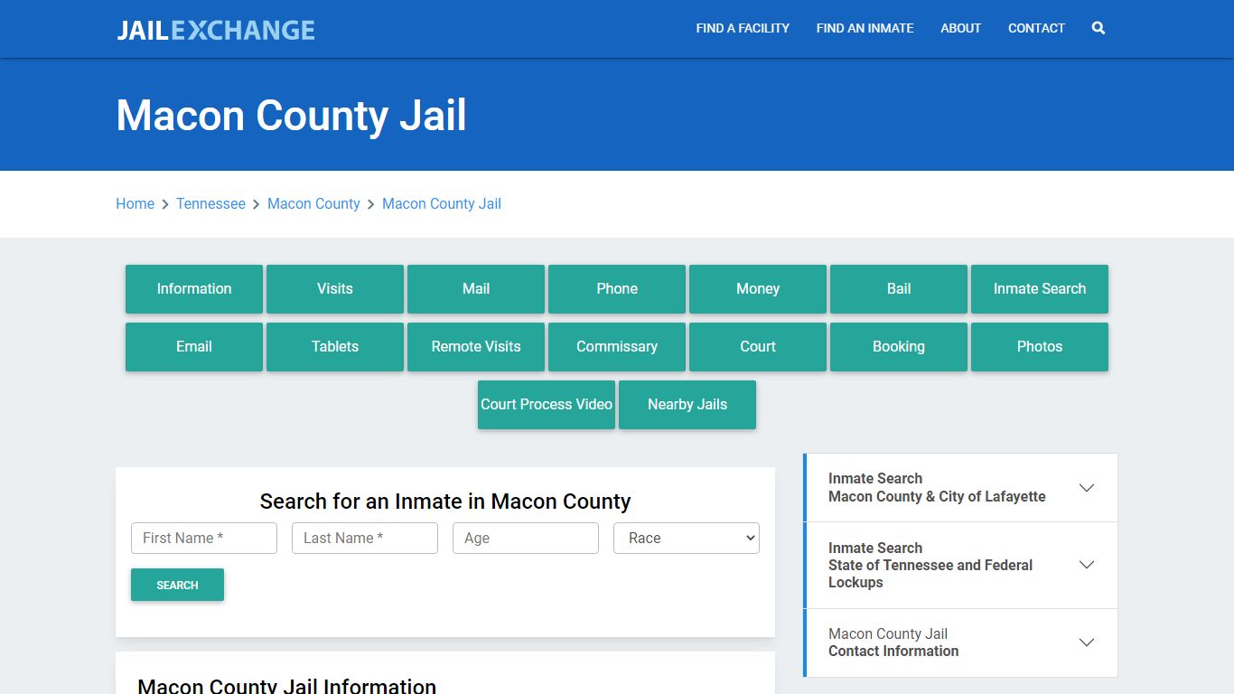 Macon County Jail Roster Lookup, TN, Inmate Search